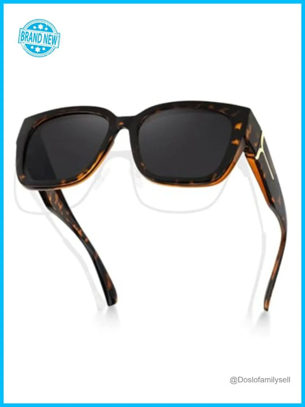 Polarized Fit Over Sunglasses UV Protection Square Wrap Around for Driving